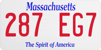 MA license plate 287EG7