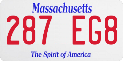 MA license plate 287EG8