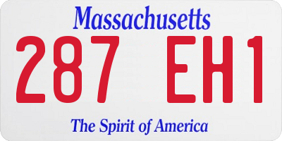 MA license plate 287EH1