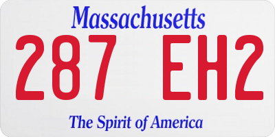 MA license plate 287EH2