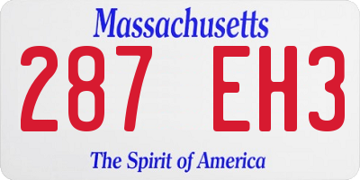 MA license plate 287EH3