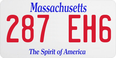 MA license plate 287EH6