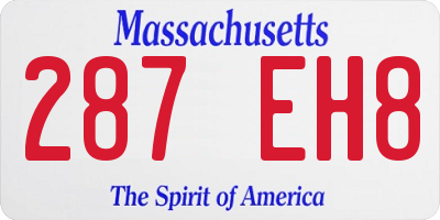 MA license plate 287EH8