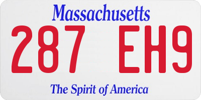 MA license plate 287EH9