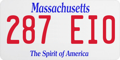 MA license plate 287EI0