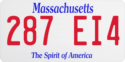 MA license plate 287EI4