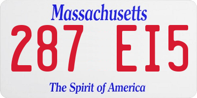 MA license plate 287EI5