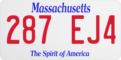 MA license plate 287EJ4