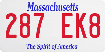 MA license plate 287EK8