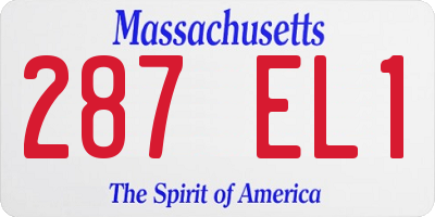 MA license plate 287EL1