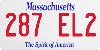 MA license plate 287EL2