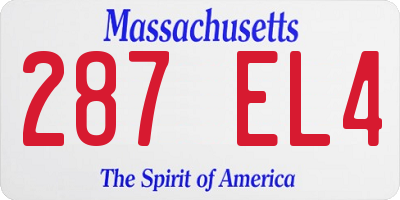 MA license plate 287EL4