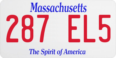 MA license plate 287EL5