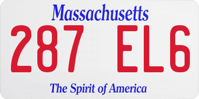 MA license plate 287EL6