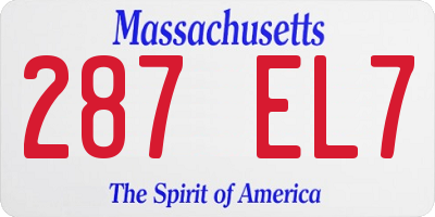 MA license plate 287EL7