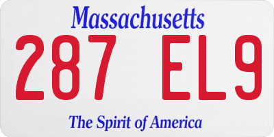 MA license plate 287EL9