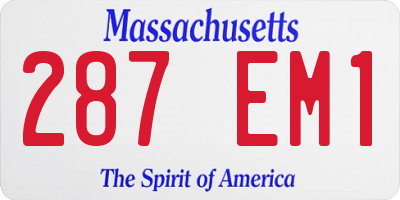 MA license plate 287EM1