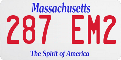 MA license plate 287EM2
