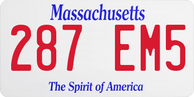 MA license plate 287EM5