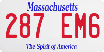 MA license plate 287EM6