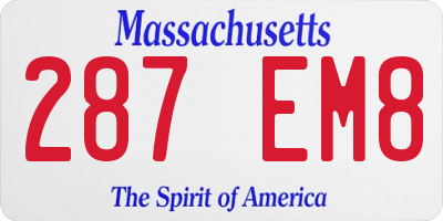 MA license plate 287EM8