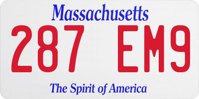 MA license plate 287EM9