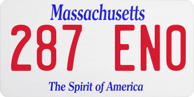 MA license plate 287EN0