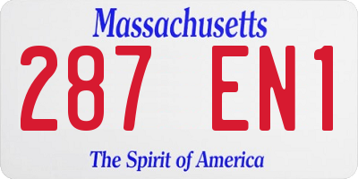 MA license plate 287EN1