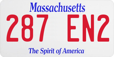 MA license plate 287EN2