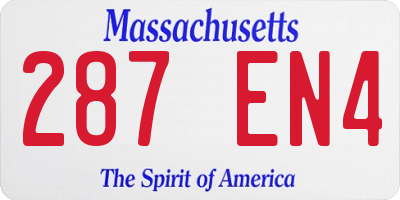 MA license plate 287EN4