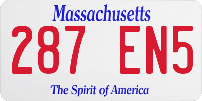 MA license plate 287EN5