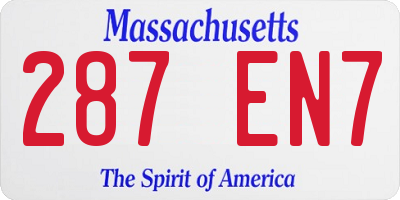 MA license plate 287EN7