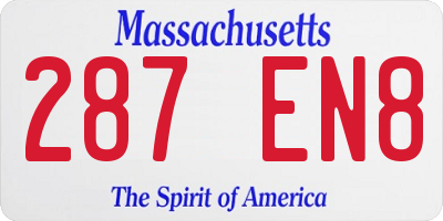 MA license plate 287EN8