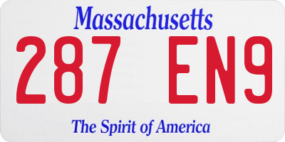 MA license plate 287EN9