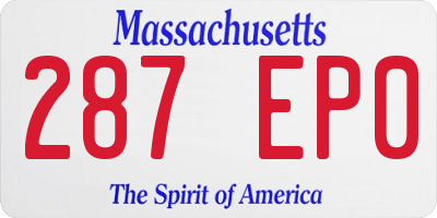 MA license plate 287EP0