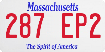 MA license plate 287EP2