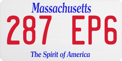 MA license plate 287EP6