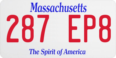MA license plate 287EP8