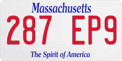 MA license plate 287EP9