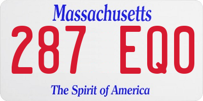 MA license plate 287EQ0