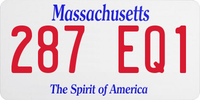 MA license plate 287EQ1