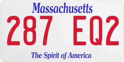 MA license plate 287EQ2