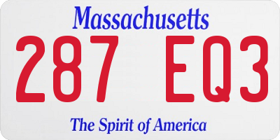 MA license plate 287EQ3