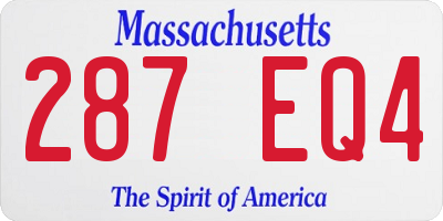 MA license plate 287EQ4