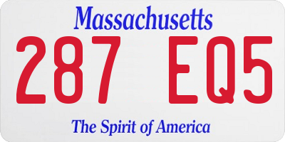MA license plate 287EQ5