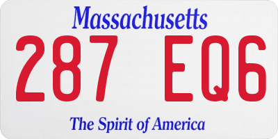 MA license plate 287EQ6