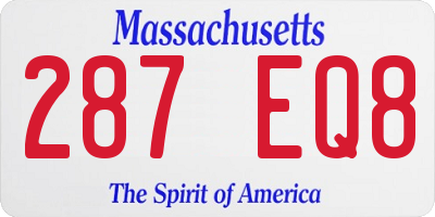 MA license plate 287EQ8