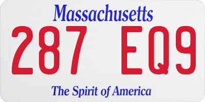 MA license plate 287EQ9