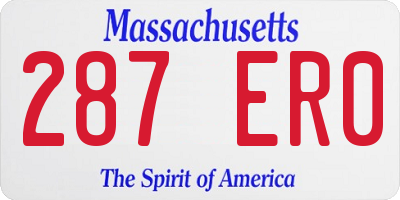 MA license plate 287ER0