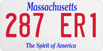 MA license plate 287ER1